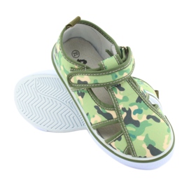 Scarpe da bambino American Club con velcro verde mimetico TEN 27/19 marrone grigio 3