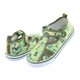Scarpe da bambino American Club con velcro verde mimetico TEN 27/19 marrone grigio 4