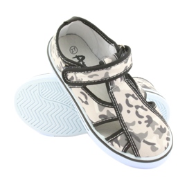 Scarpe da bambino American Club con soletta in pelle velcro bianco marrone nero grigio 3