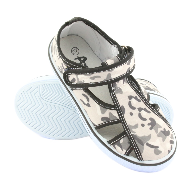Scarpe da bambino American Club con soletta in pelle velcro bianco marrone nero grigio 3