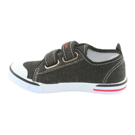 Sneaker con velcro in jeans nero American Club bianco rosso 2