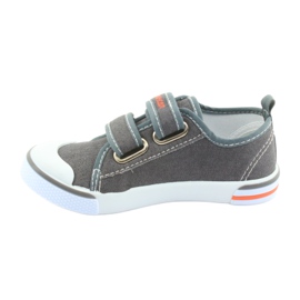 Sneaker velcro jeans grigio American Club bianca arancia 2