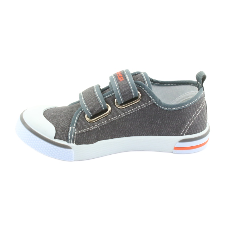 Sneaker velcro jeans grigio American Club bianca arancia 2