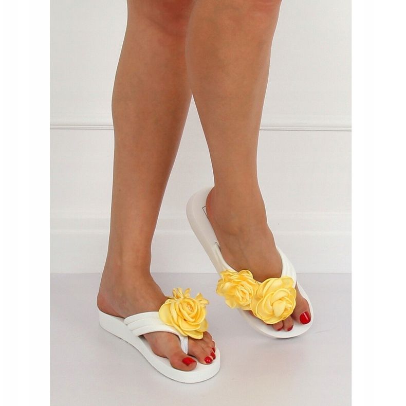 Infradito bianche TS-33 White bianca giallo 1