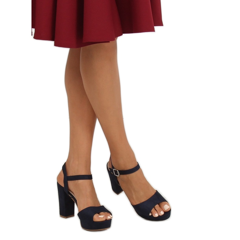Sandali sulla piattaforma YL96095 Navy blu navy 2