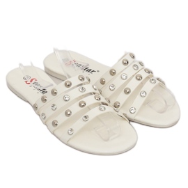 Pantofole da donna bianche DD83P White bianco 1