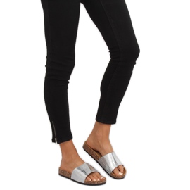 Ciabatte argento da donna argento PK44491 Argento grigio 2