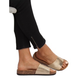 Pantofole dorate da donna PK44491 Oro d'oro 2