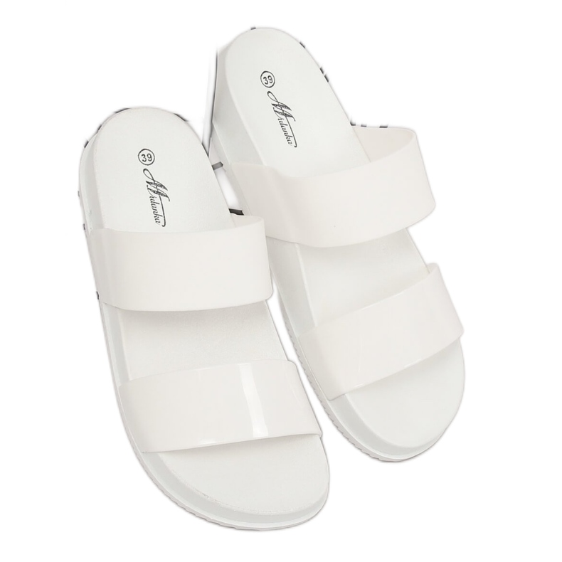 Pantofole bianche da donna bianche TS-23 White bianca 1
