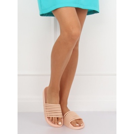 Pink G301 Pantofole rosa con perline 2