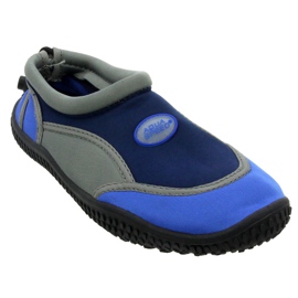 Scarpe da spiaggia in neoprene Aqua-Speed ​​Jr., blu navy e grigio multicolore 2