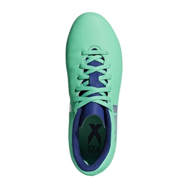 Scarpe da calcio Adidas X 17.4 FxG Jr CP9014 blu verde 1