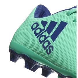 Scarpe da calcio Adidas X 17.4 FxG Jr CP9014 blu verde 2