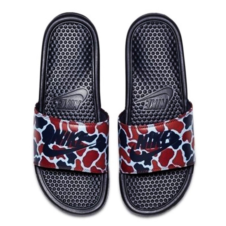 Nike Benassi Just Do It Print 631261-405 Slide nero multicolore 1