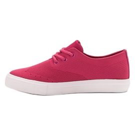 SHELOVET Sneakers in tessuto rosa 1