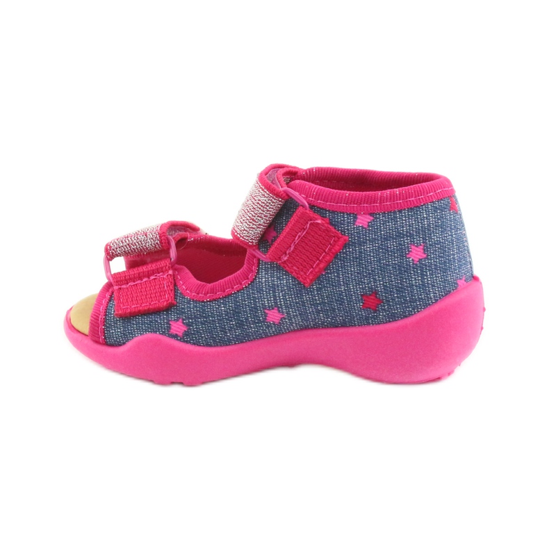 Sandali Befado ciabatte, sottopiede in pelle blu rosa 2