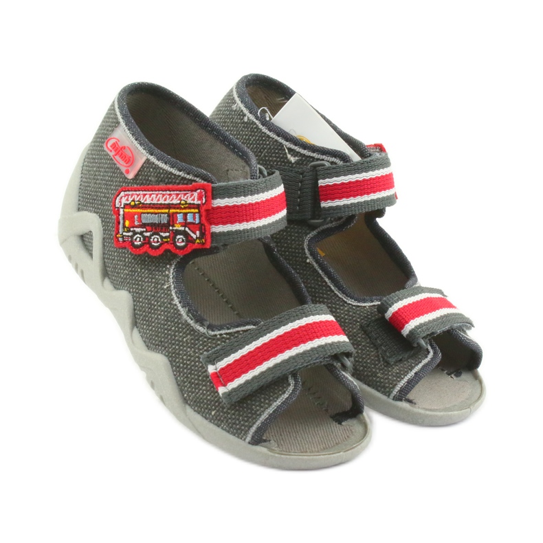 Pantofole da bambino Napa Befado 250P089 grigio rosso 4