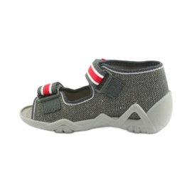 Pantofole da bambino Napa Befado 250P089 grigio rosso 2