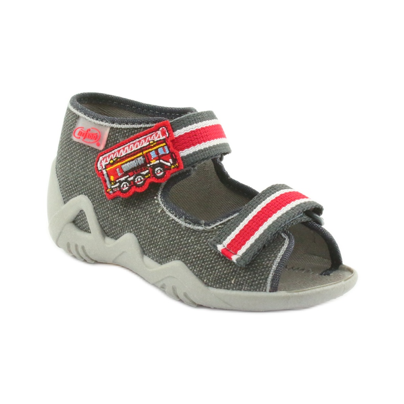 Pantofole da bambino Napa Befado 250P089 grigio rosso 1