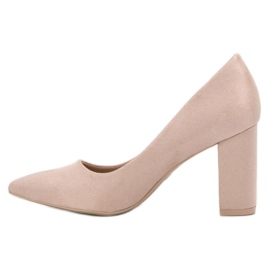 Diamantique Décolleté in camoscio beige 1