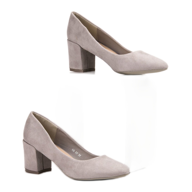 Small Swan Décolleté in pelle scamosciata grigio 2