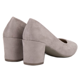 Small Swan Décolleté in pelle scamosciata grigio 1