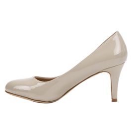 Small Swan Décolleté laccate su spilla beige 1