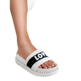 Erynn Adoro le pantofole in pelle scamosciata bianco 2