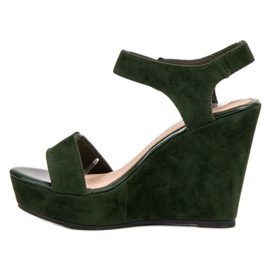 Vinceza Sandali in pelle scamosciata verde 1