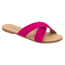 Primavera Comode pantofole piatte rosa 1