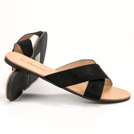 Primavera Comode pantofole piatte nero 1