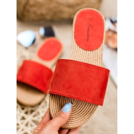 Primavera Pantofole in pelle scamosciata rosso 2