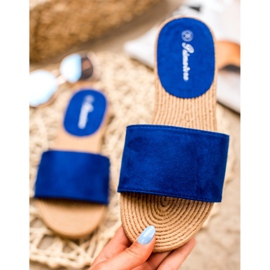 Primavera Pantofole in pelle scamosciata blu 1