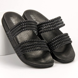 Bello Star Pantofole Con Perline nero 2