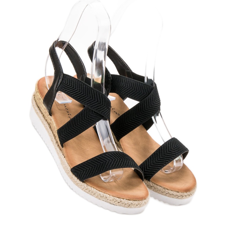 Anesia Paris Sandali slip-on sulla piattaforma nero 1