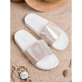 Sweet Shoes Pantofole Con Cristalli bianco grigio 2