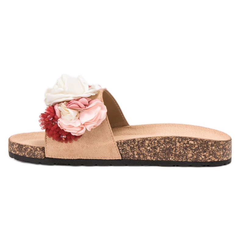 SHELOVET Ciabatte In Camoscio Con Fiori marrone 1