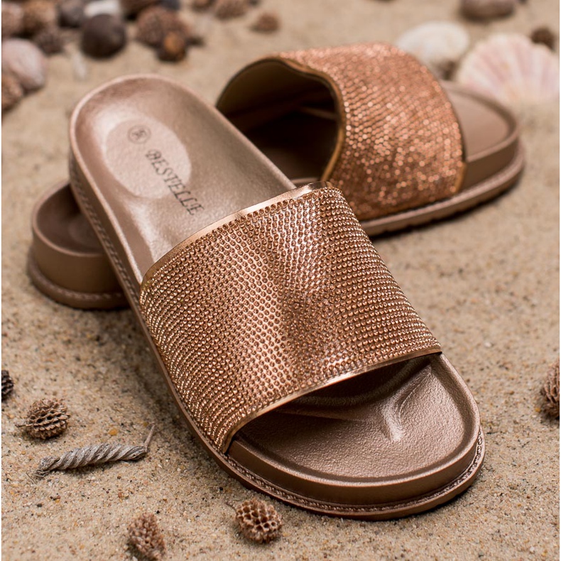 Bestelle Ciabatte In Gomma Con Cubic Zirconia giallo 2