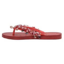 SHELOVET Infradito in gomma con ornamenti rosso 1