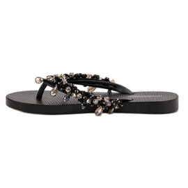 SHELOVET Infradito in gomma con ornamenti nero 1