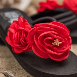 SHELOVET Infradito Leggere Con Fiori nero 1