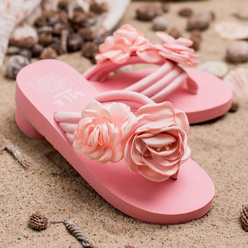 SHELOVET Infradito Leggere Con Fiori rosa 1
