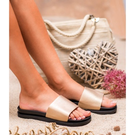 Clowse Pantofole da donna dorate d'oro 1