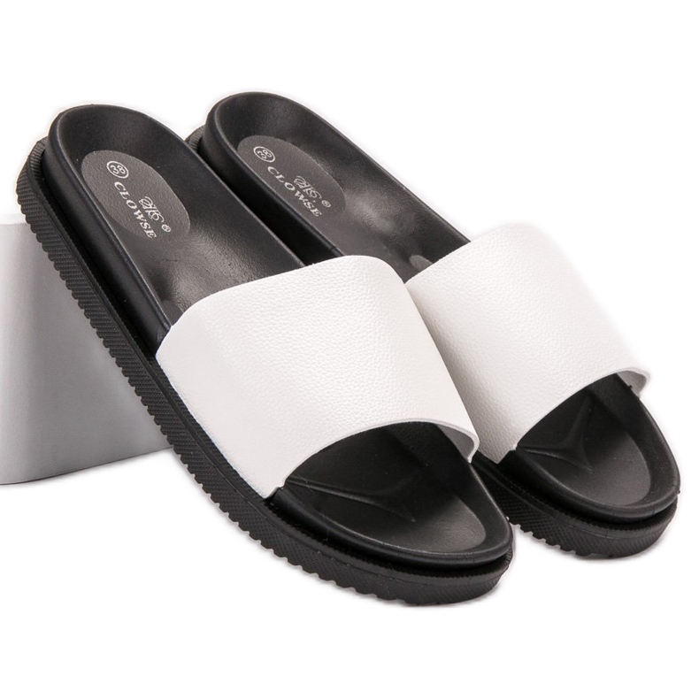 Clowse Pantofole bianche da donna bianca 1