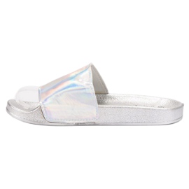 Small Swan Pantofole d'argento alla moda grigio 1