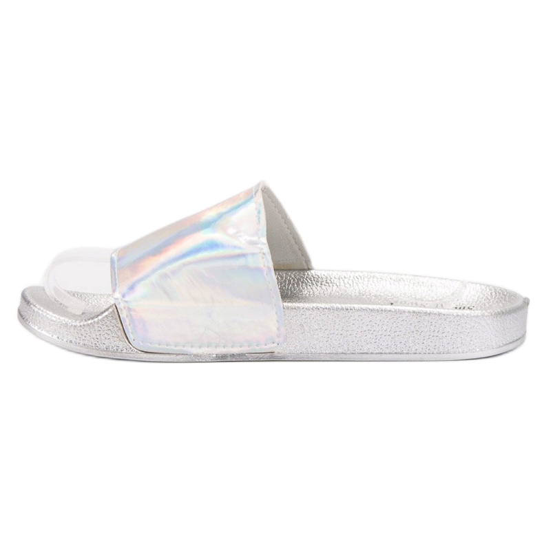 Small Swan Pantofole d'argento alla moda grigio 1