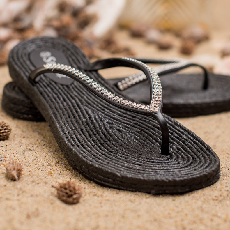 Seastar Infradito Con Cubic Zirconia nero 2