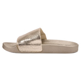 Small Swan Pantofole da donna casual d'oro 1