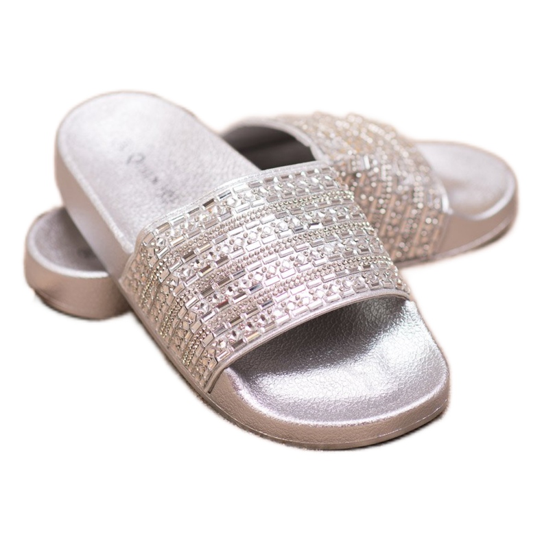 Queen Vivi Pantofole Con Cristalli grigio 2