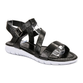 SHELOVET Sandali con fibbia nero 1